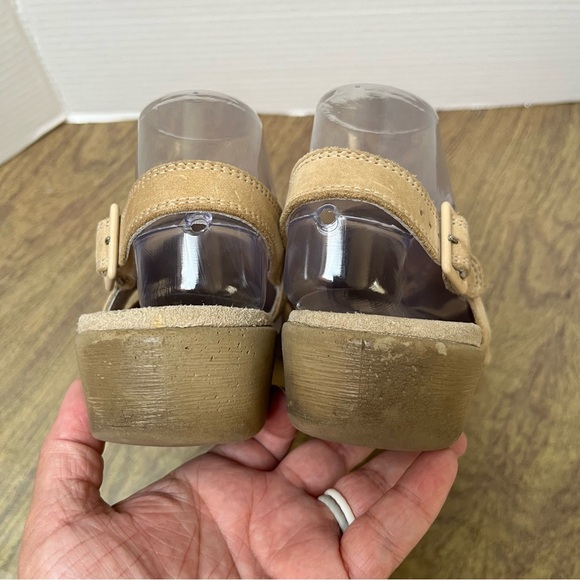 ECCO Beige Leather Wedge Sandals Size 39 - Picture 7 of 13